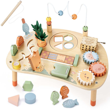 9-in-1 Wooden Activity Table Montessori Toys for Toddlers