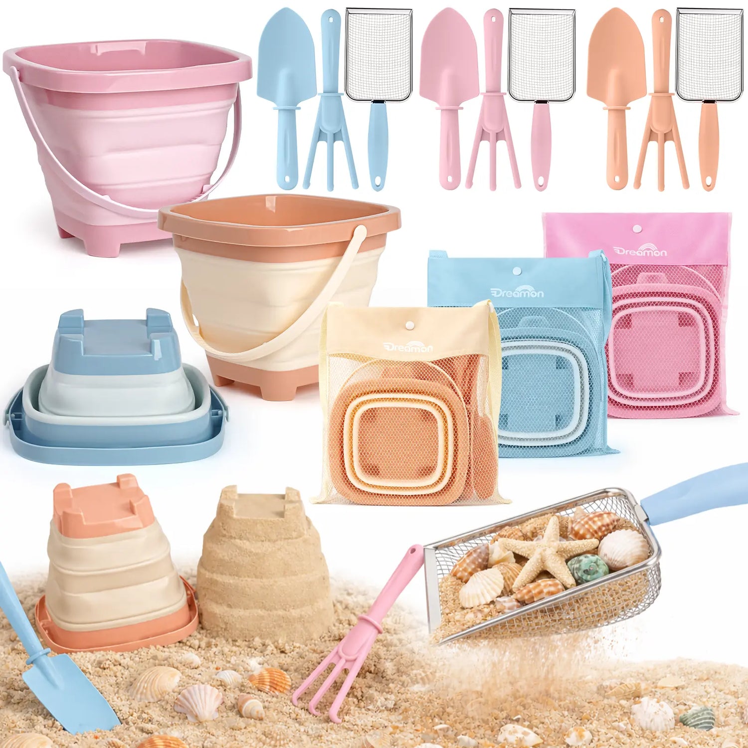 Joyreal Beach Mesh Sand Toys Set for Kids 3–10