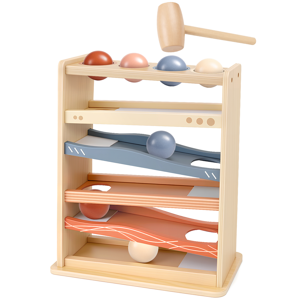 Wooden Rolling Ball Toy for 1–3 Year Olds 