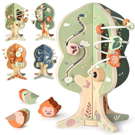 8-in-1 Wooden Activity Cube for 1-3 Year Olds 