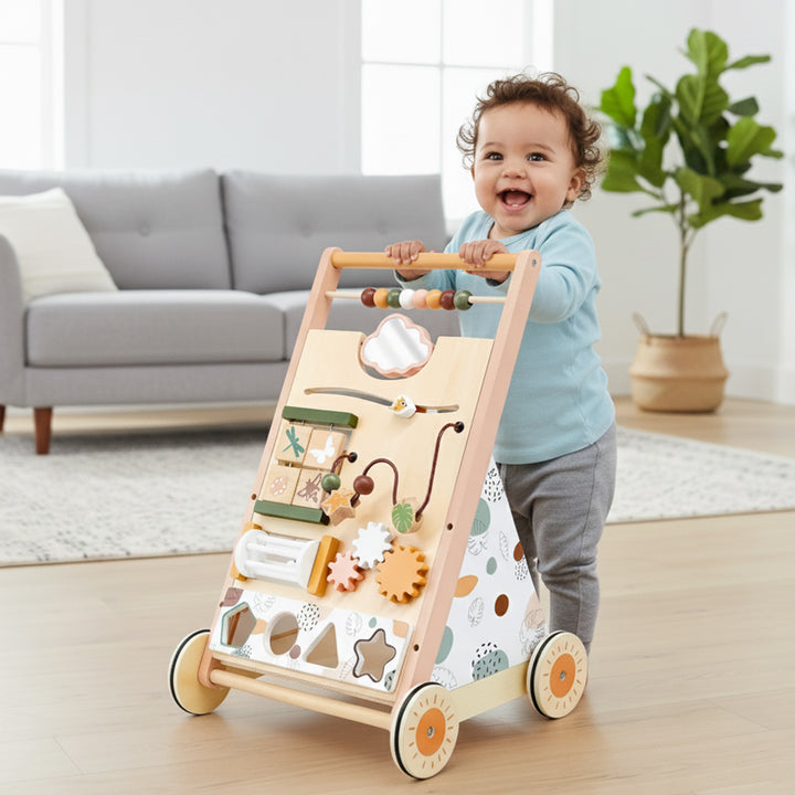 Adjustable Speed Wooden Baby Walker for Toddlers