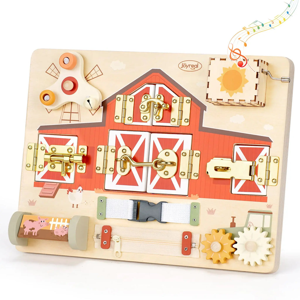 Montessori Busy Board Toddlers – 10 Activities Skill Development
