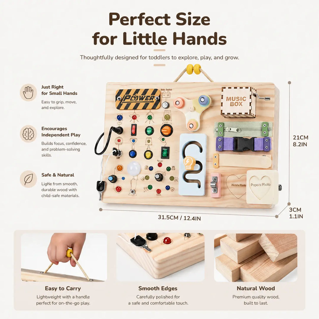 Montessori Busy Board for Early Learning Kids 