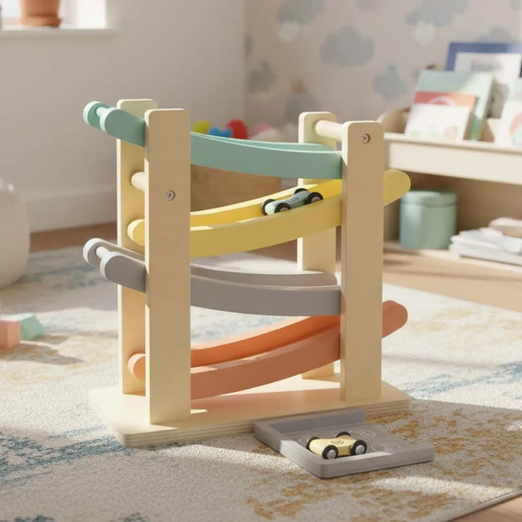 Wooden Car Ramp for Sensory Play 