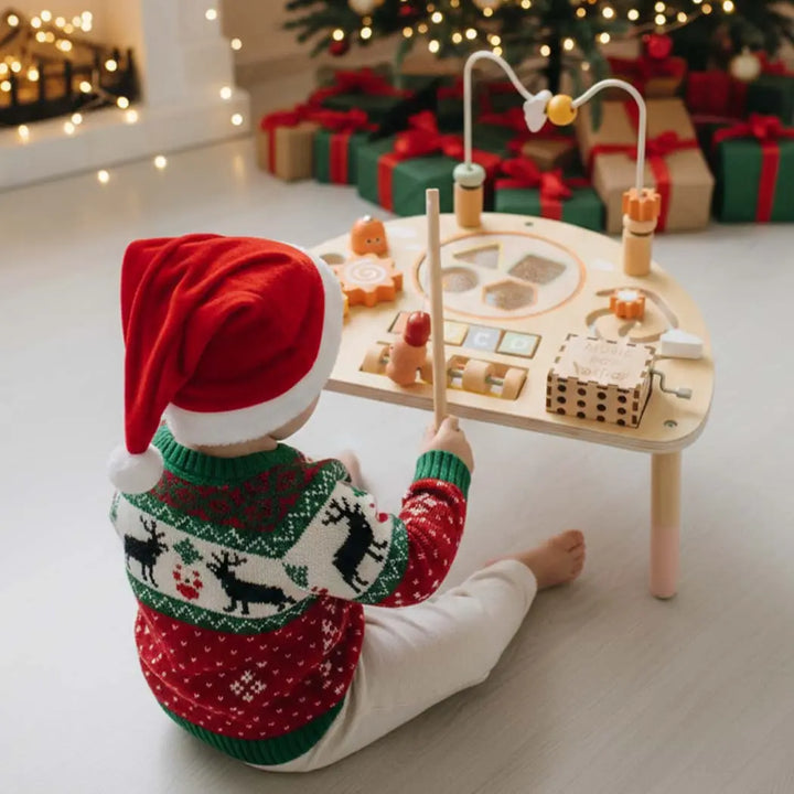 Montessori 8-in-1 Wooden Activity Table for Toddlers 1-3 