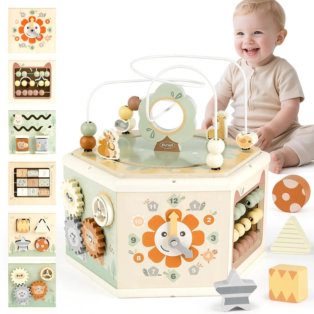 Wooden Activity Cube 11-in-1 Montessori Toys for 18M - 4YS 