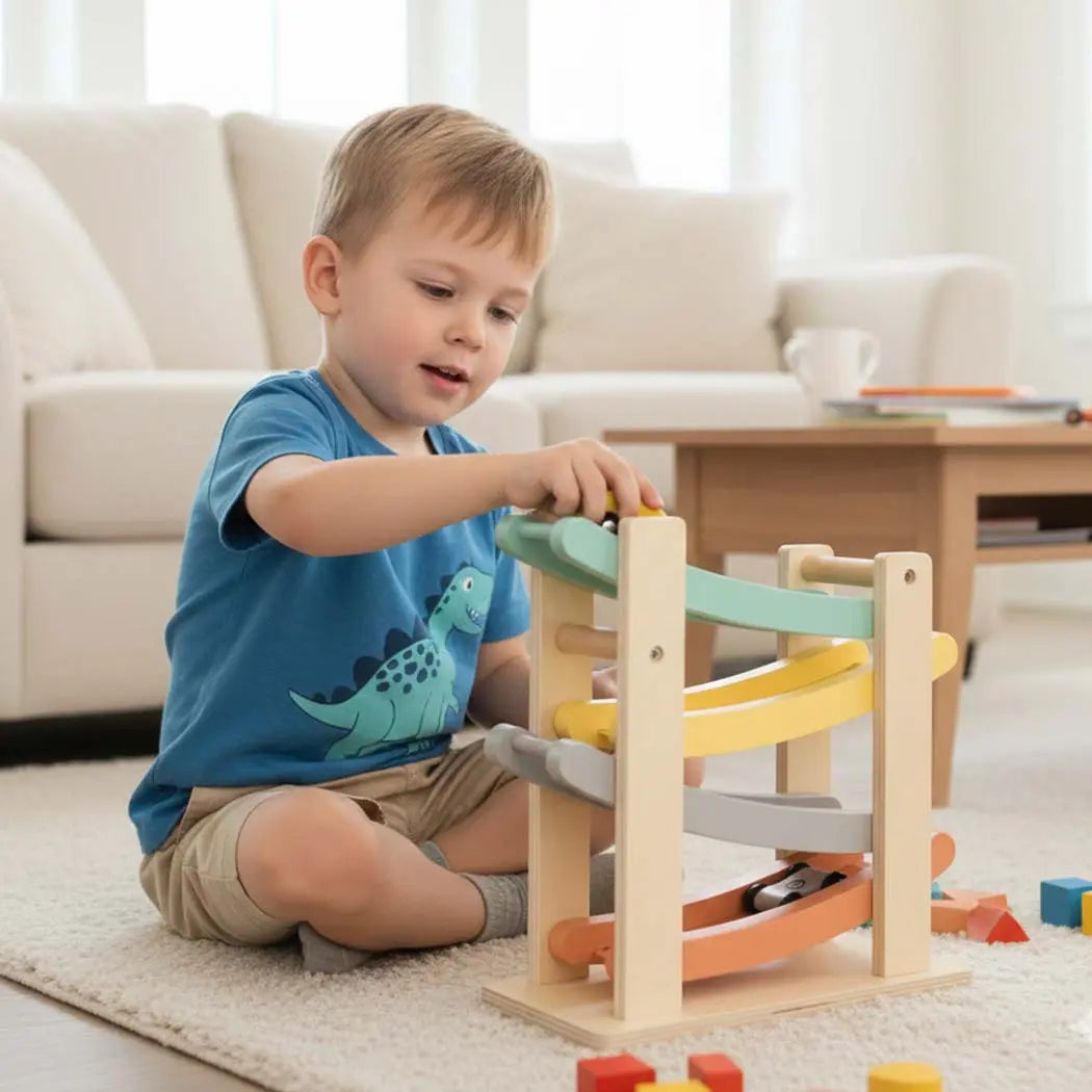 Wooden Car Ramp for Sensory Play 