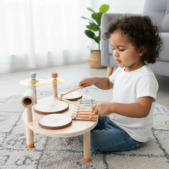 Maestro Adventures – Wooden 9-in-1 Montessori Music Table Set for Toddlers Ages 1-4 