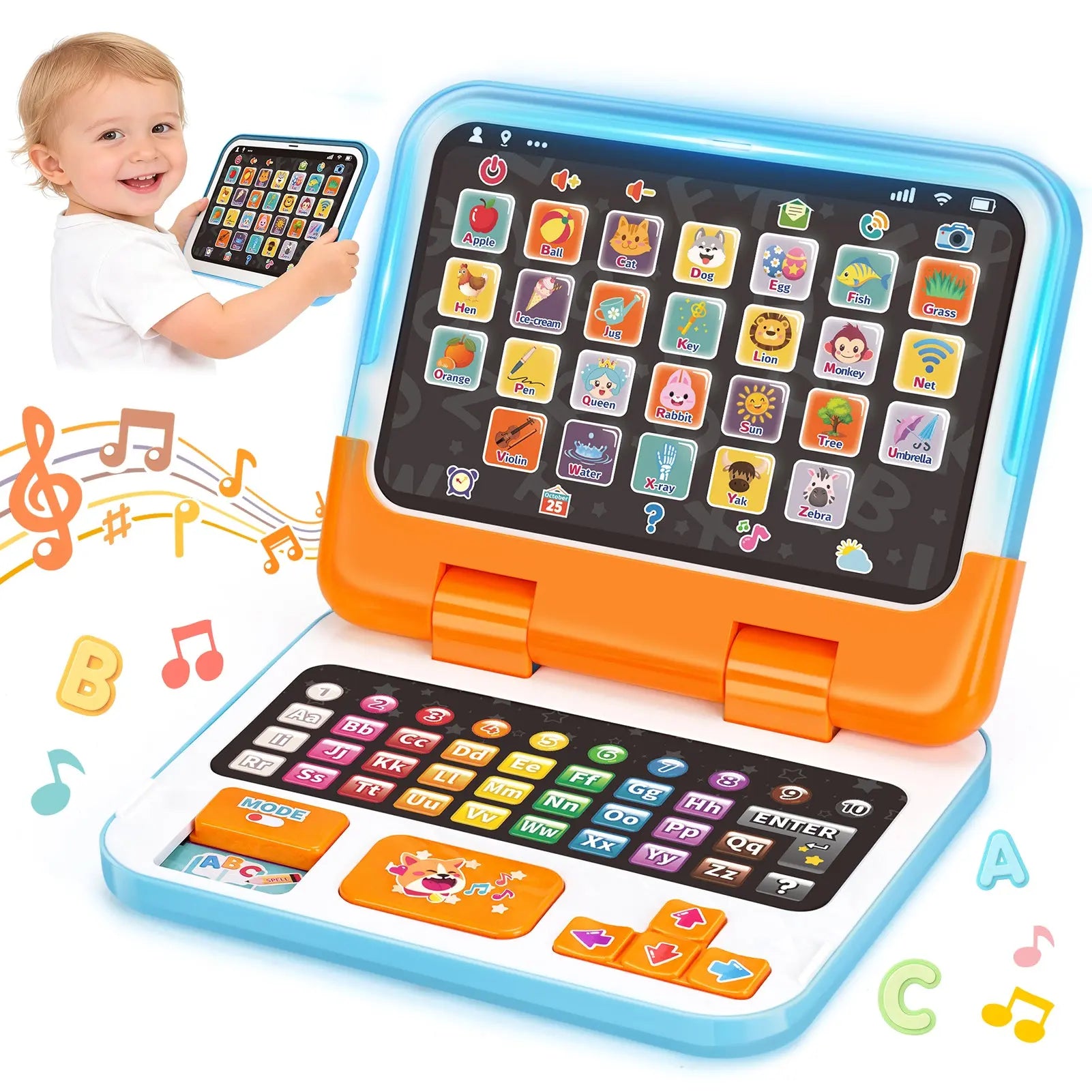 2-in-1 Learning Laptop for Toddlers – Speech & Communication Toy