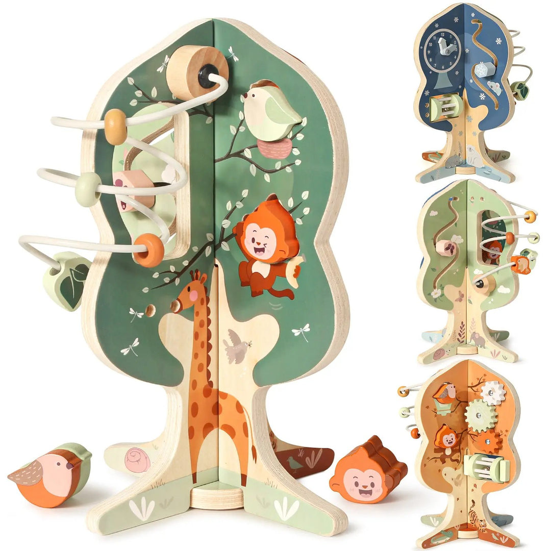 8-in-1 Wooden Activity Cube for 1-3 Year Olds 