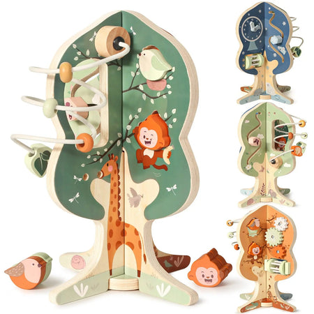 8-in-1 Wooden Activity Cube for 1-3 Year Olds 