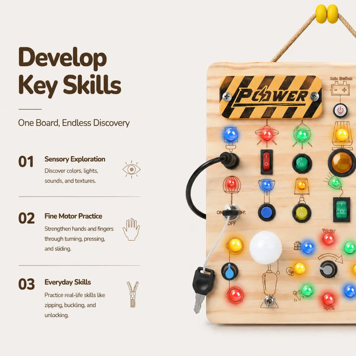 Montessori Busy Board for Early Learning Kids 