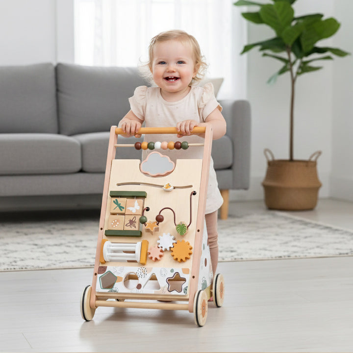 Adjustable Speed Wooden Baby Walker for Toddlers