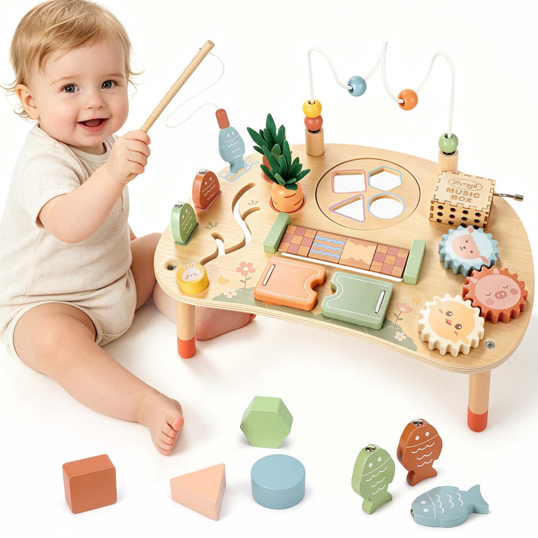 9-in-1 Montessori Wooden Activity Table for Toddlers