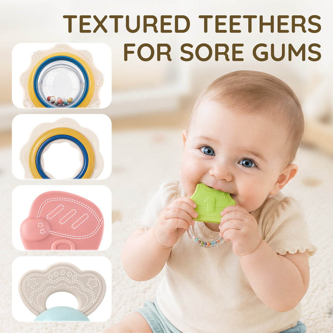 10-Piece Baby Rattles and Teething Toys Set for Newborns 0–6 Months