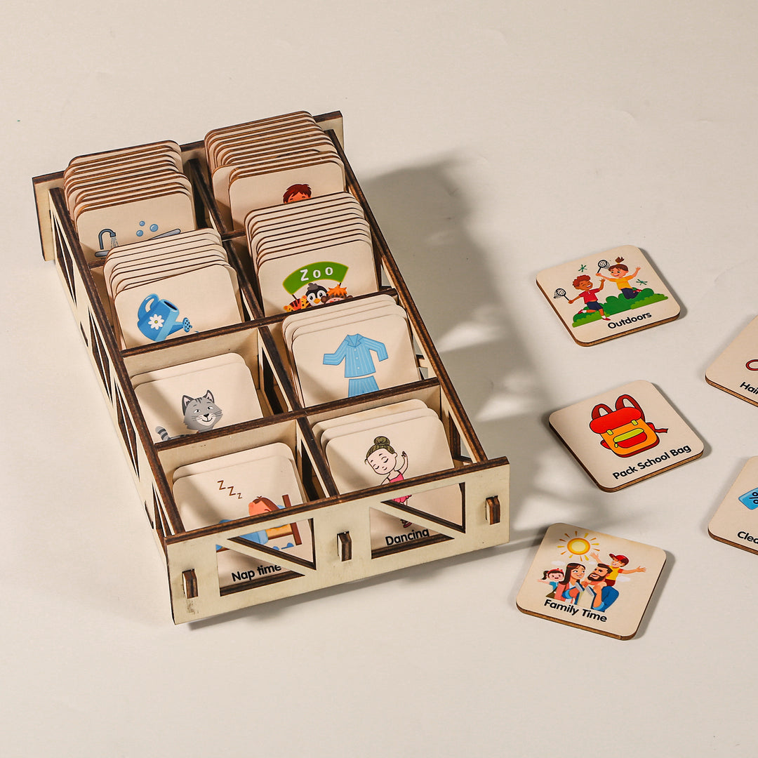 Joyreal Wooden Visual Schedule for Kids