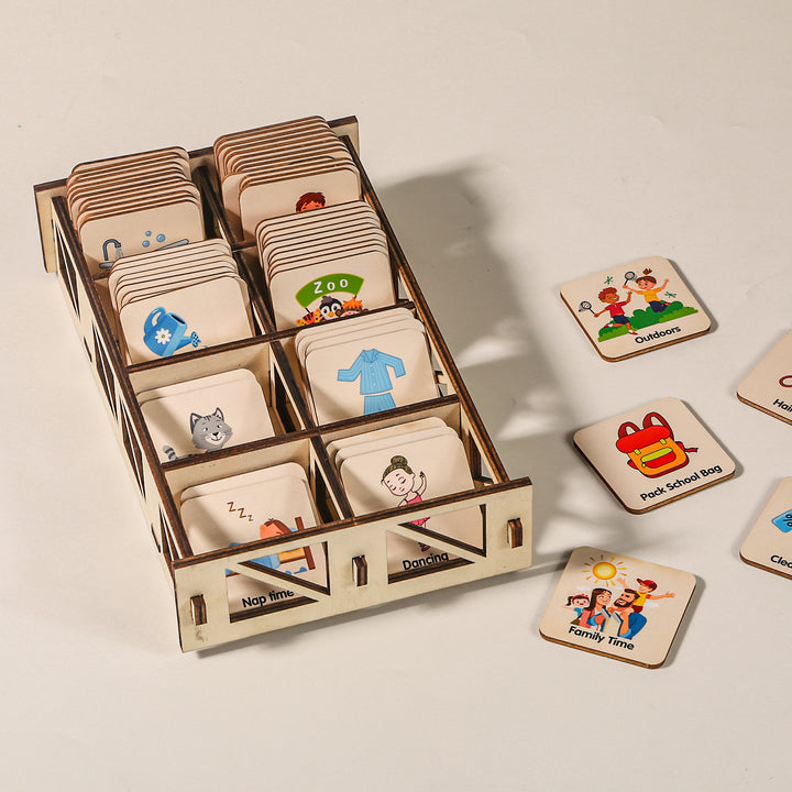 Joyreal Wooden Visual Schedule for Kids