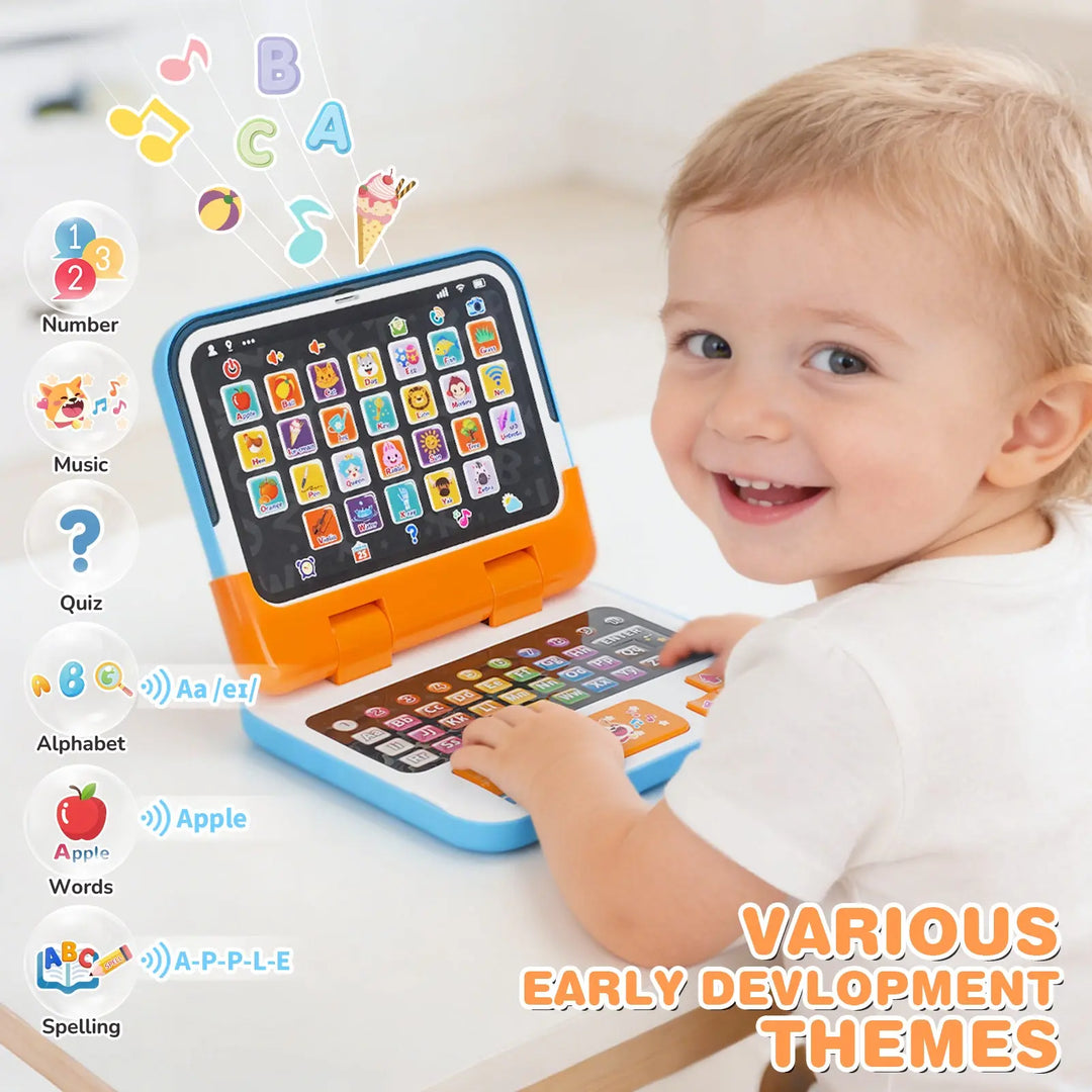 2-in-1 Learning Laptop for Toddlers – Educational Toy with Music &amp; Sound 
