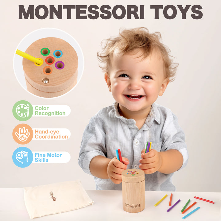 Montessori Toys Wooden Sorting &amp; Matching Games for Toddlers - Small