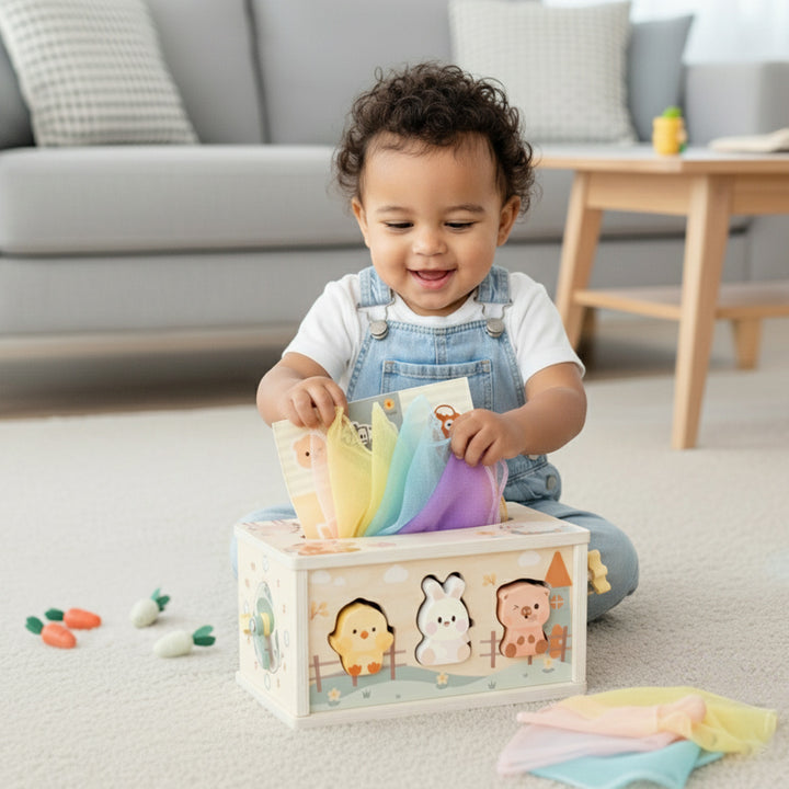 Montessori Tissue Box Toy for 1-3 Year Olds