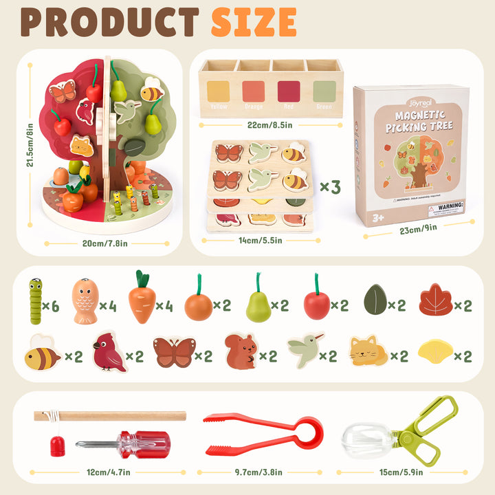 9-in-1 Montessori Sorting &amp; Stacking Apple Tree Toy