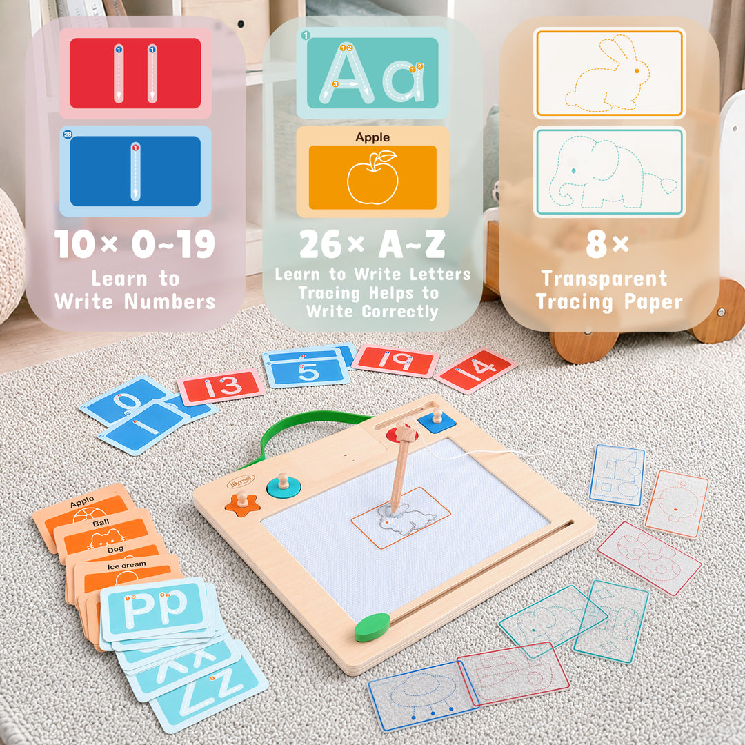 Wooden Letter Tracing Board – Magnetic Alphabet &amp; Numbers