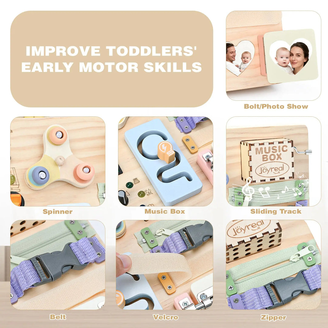 Montessori Busy Board for Early Learning Kids 
