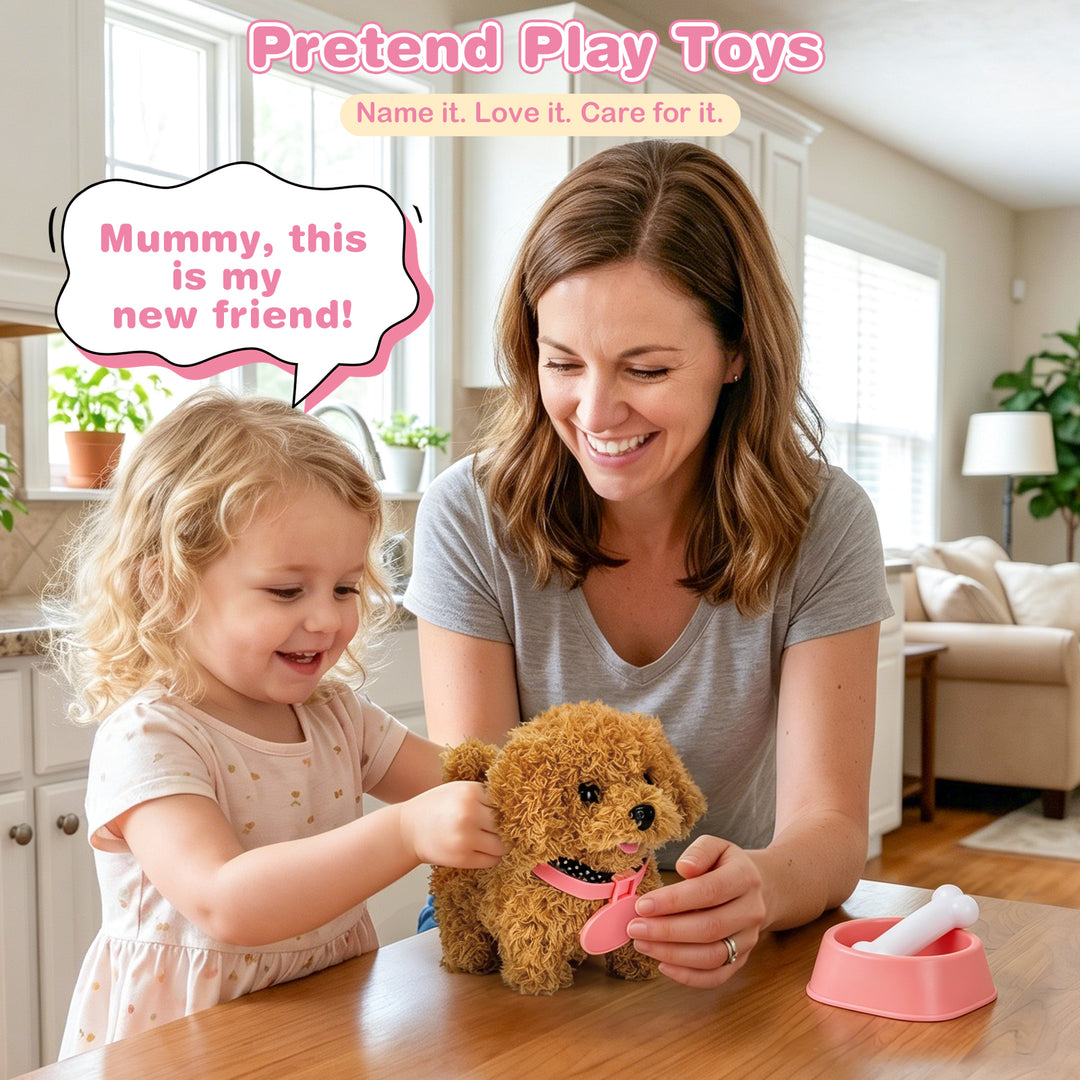 18-Piece Walking Robot Puppy Toy with Dog House &amp; Leash