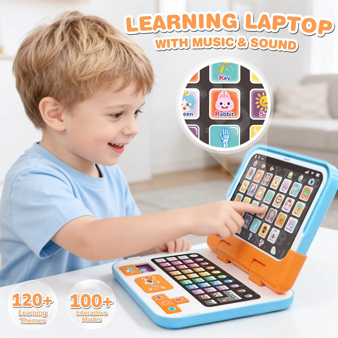 2-in-1 Learning Laptop for Toddlers – Educational Toy with Music &amp; Sound 