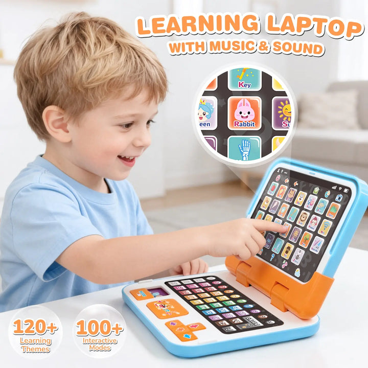 2-in-1 Learning Laptop for Toddlers – Educational Toy with Music &amp; Sound 