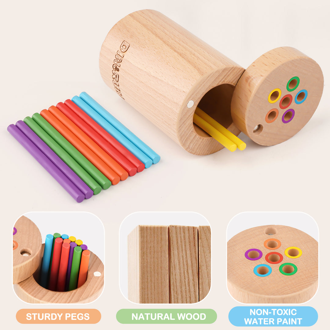 Montessori Toys Wooden Sorting &amp; Matching Games for Toddlers - Small