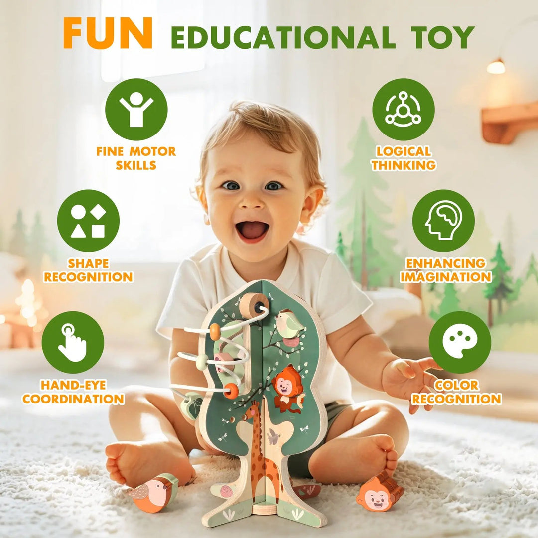 8-in-1 Wooden Activity Cube for 1-3 Year Olds 