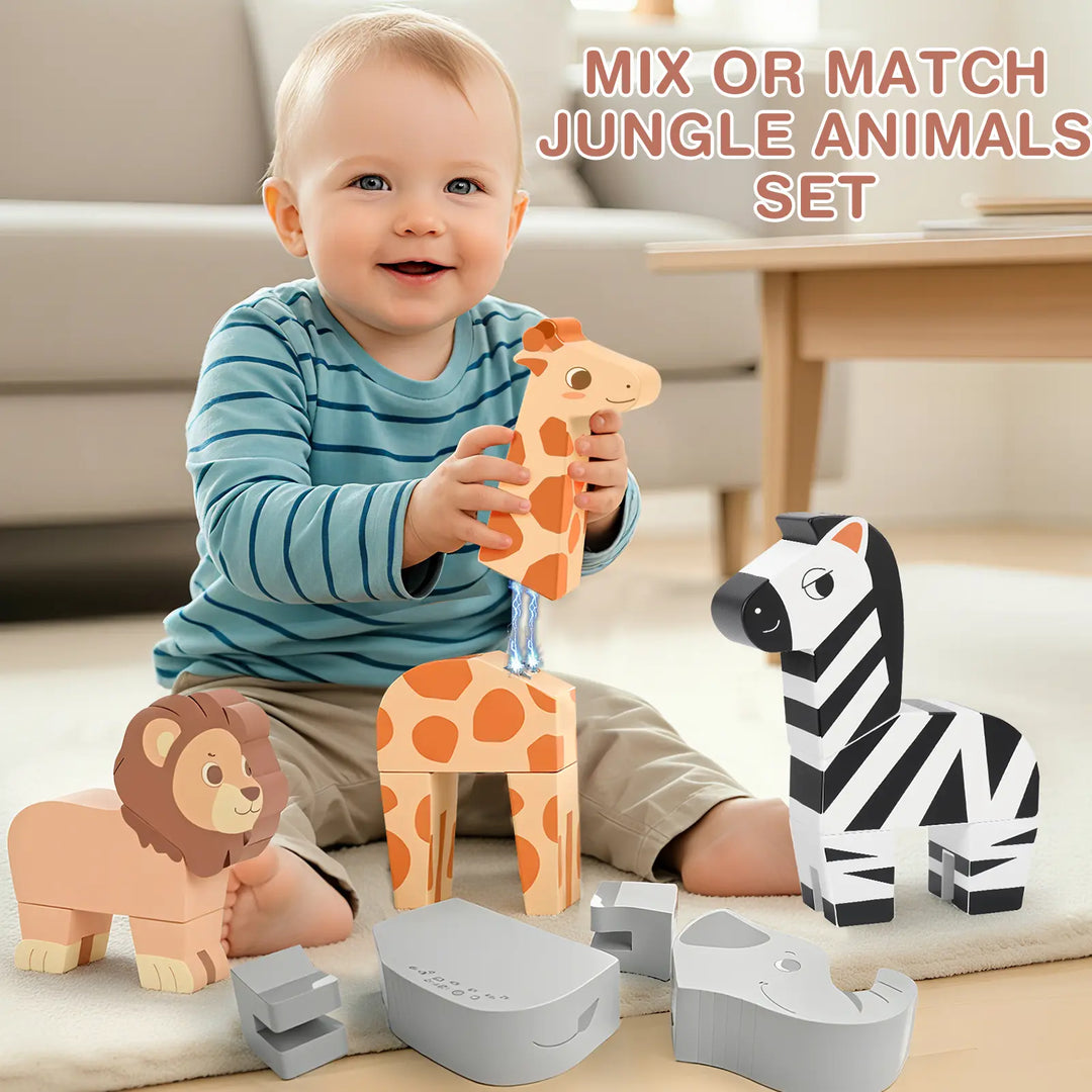 Magnetic mix and match animals toy for toddlers 