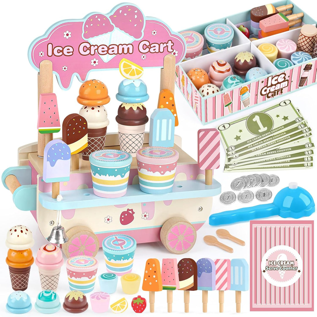48 PCS Ice Cream Playset for Toddlers Age 3-6