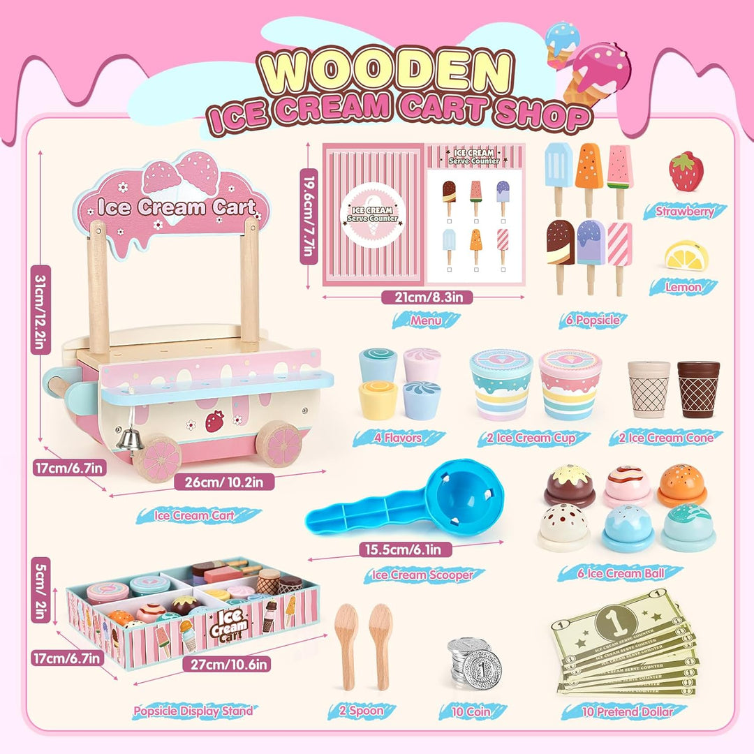 48 PCS Ice Cream Playset for Toddlers Age 3-6