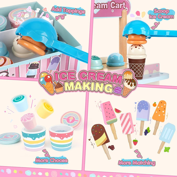 48 PCS Ice Cream Playset for Toddlers Age 3-6