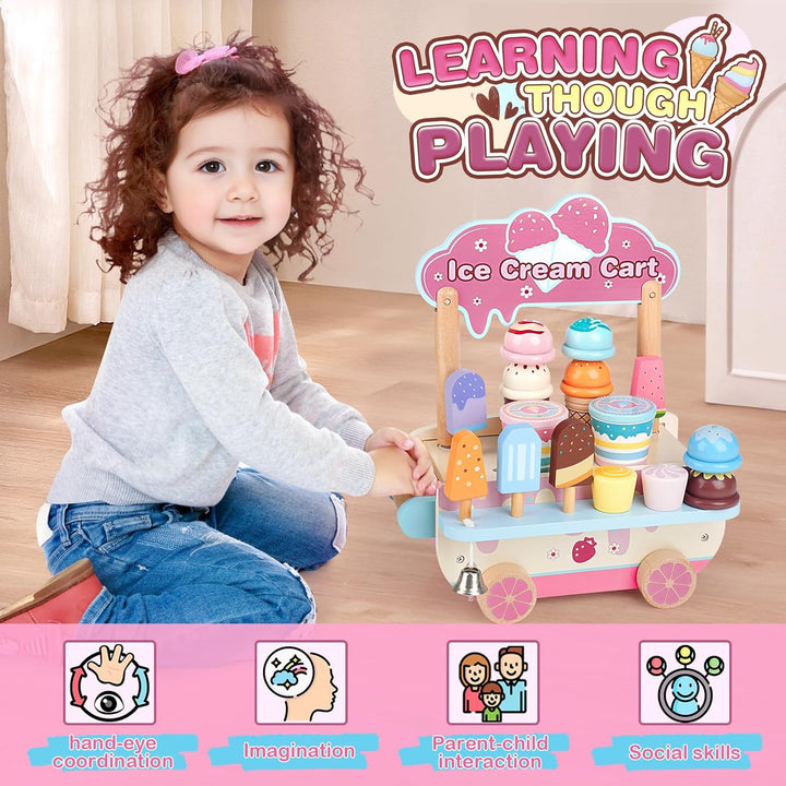48 PCS Ice Cream Playset for Toddlers Age 3-6