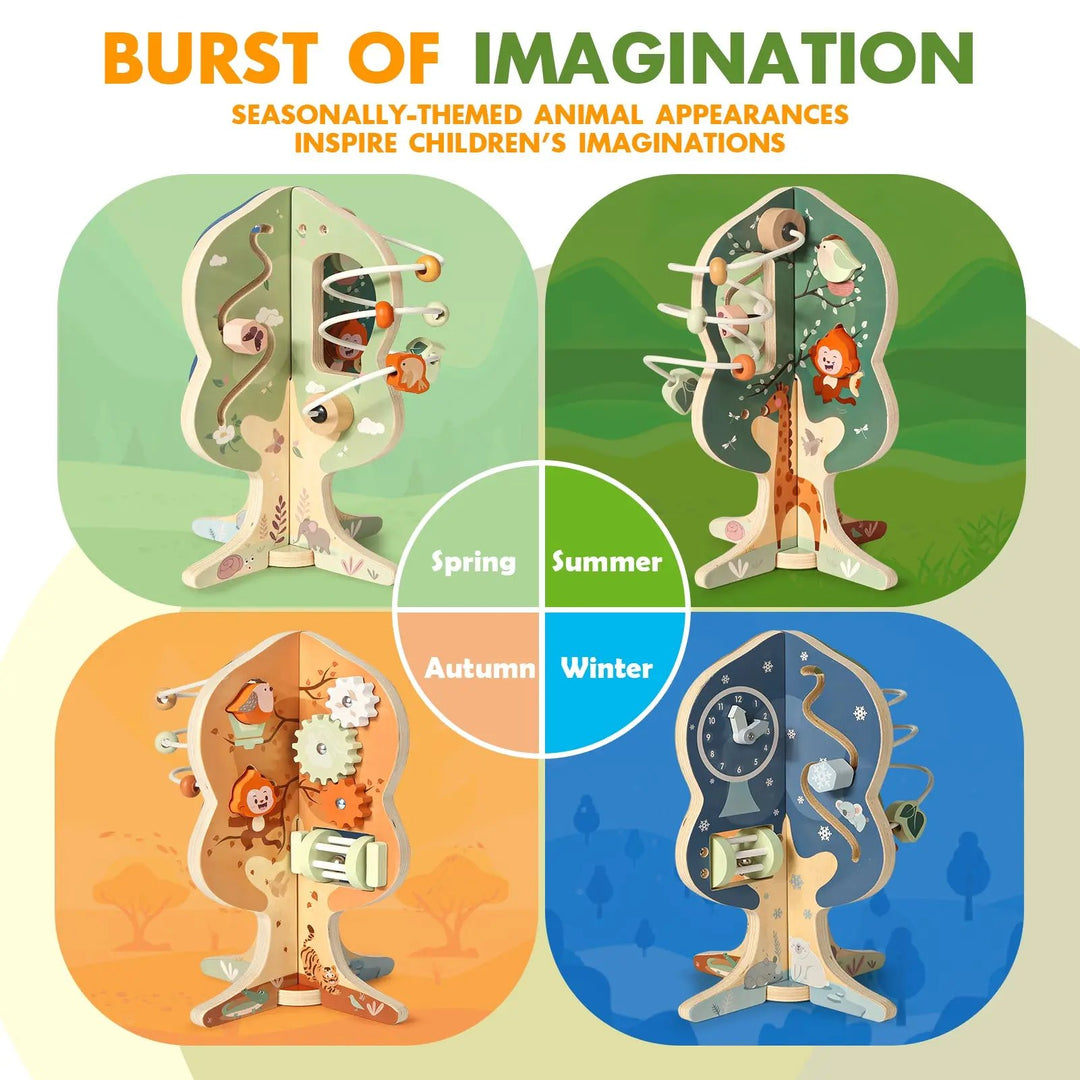 8-in-1 Wooden Activity Cube for 1-3 Year Olds 