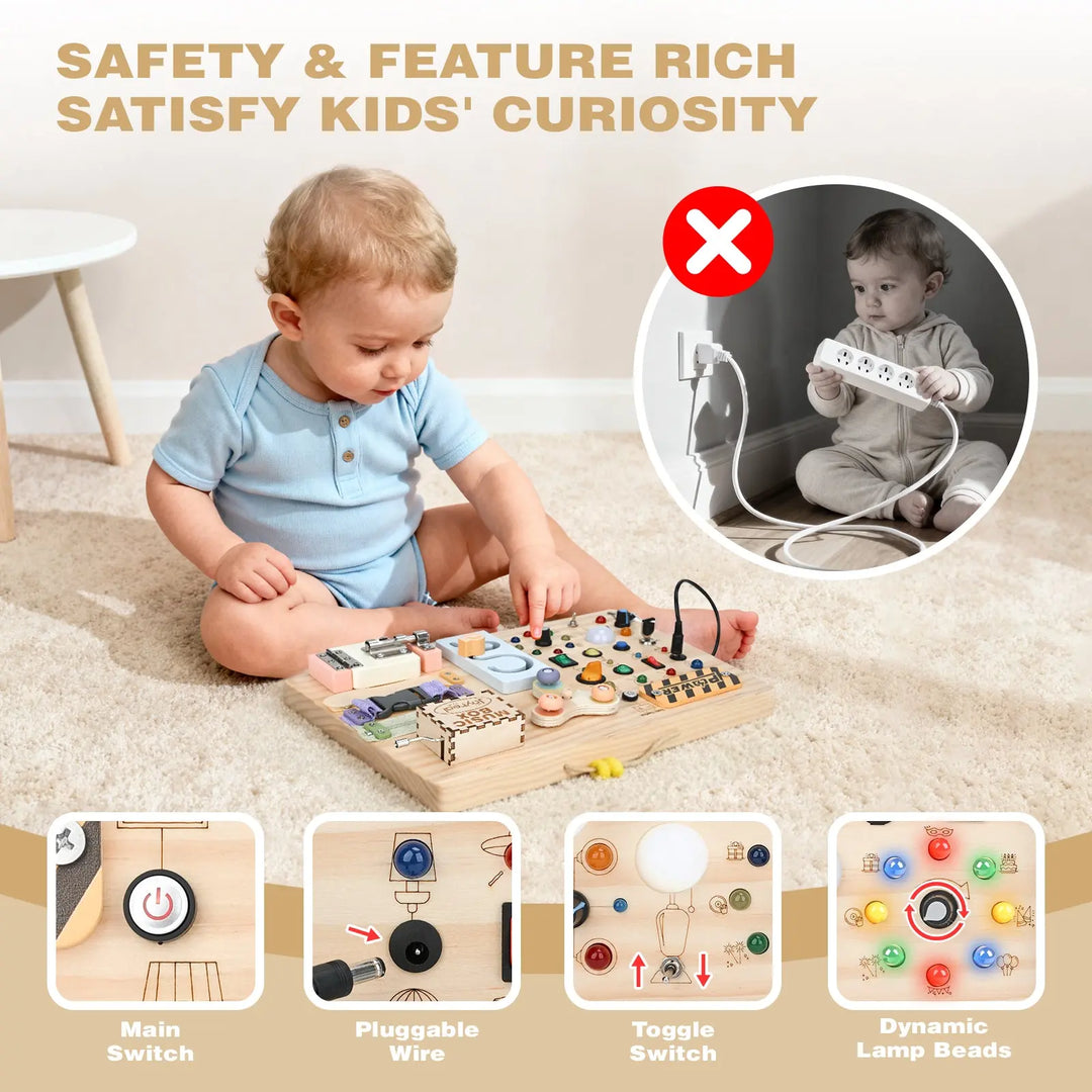 Montessori Busy Board for Early Learning Kids 