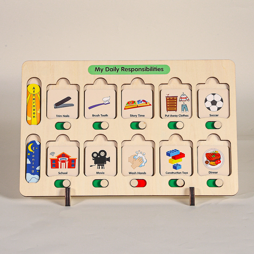 Joyreal Wooden Visual Schedule for Kids