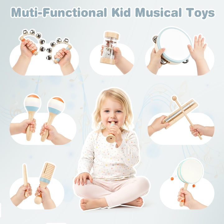 Drums &amp; Bells - Wooden Montessori Instruments for 18M -4YS