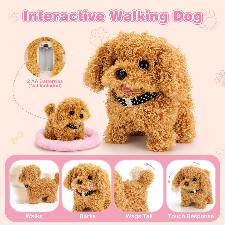 18-Piece Walking Robot Puppy Toy with Dog House &amp; Leash