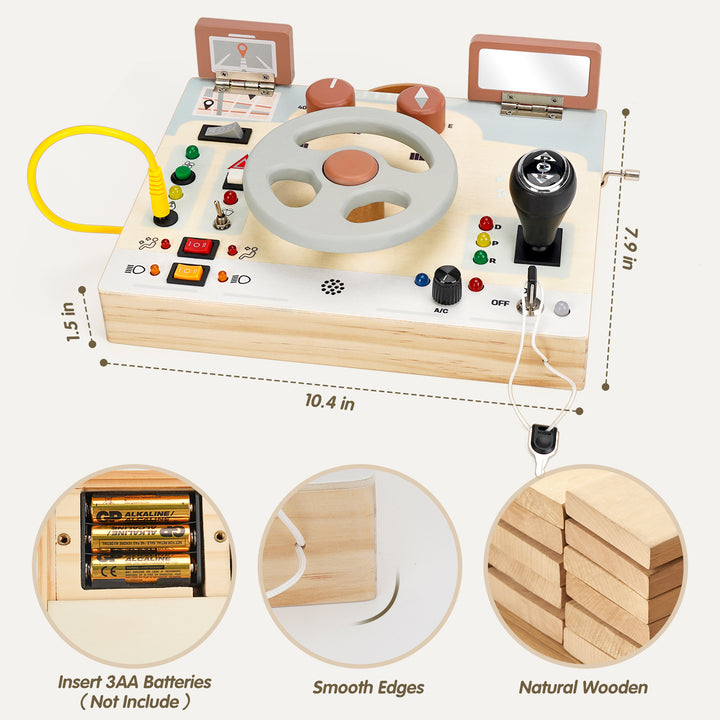 Joyreal Busy Board - Steering Wheel with Lights & Sounds for Toddlers 1-3