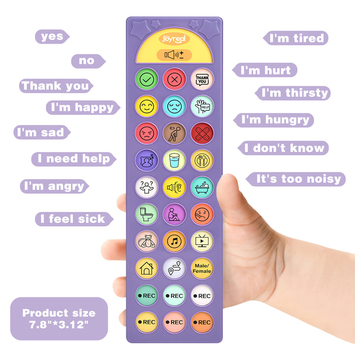 Portable AAC Speech Device Combo, 2-Pack Speech Therapy Device for Autism Nonverbal Children
