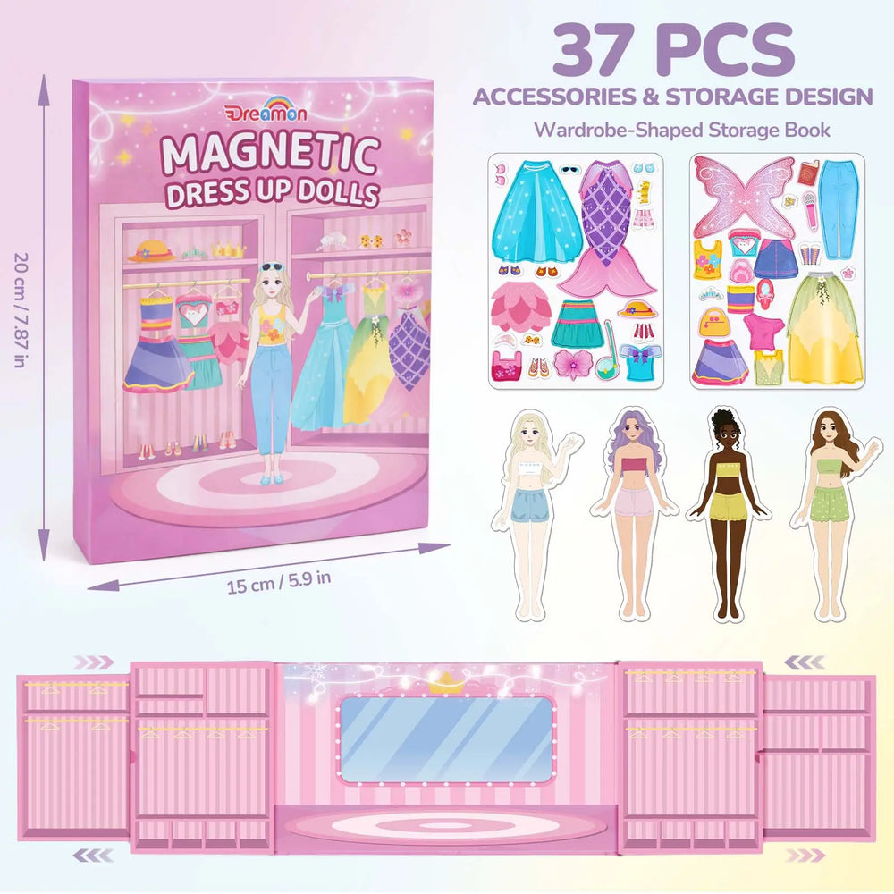 Magnetic Dress Up Dolls Set for Girls – 42PCS Princess & Mermaid Kit 