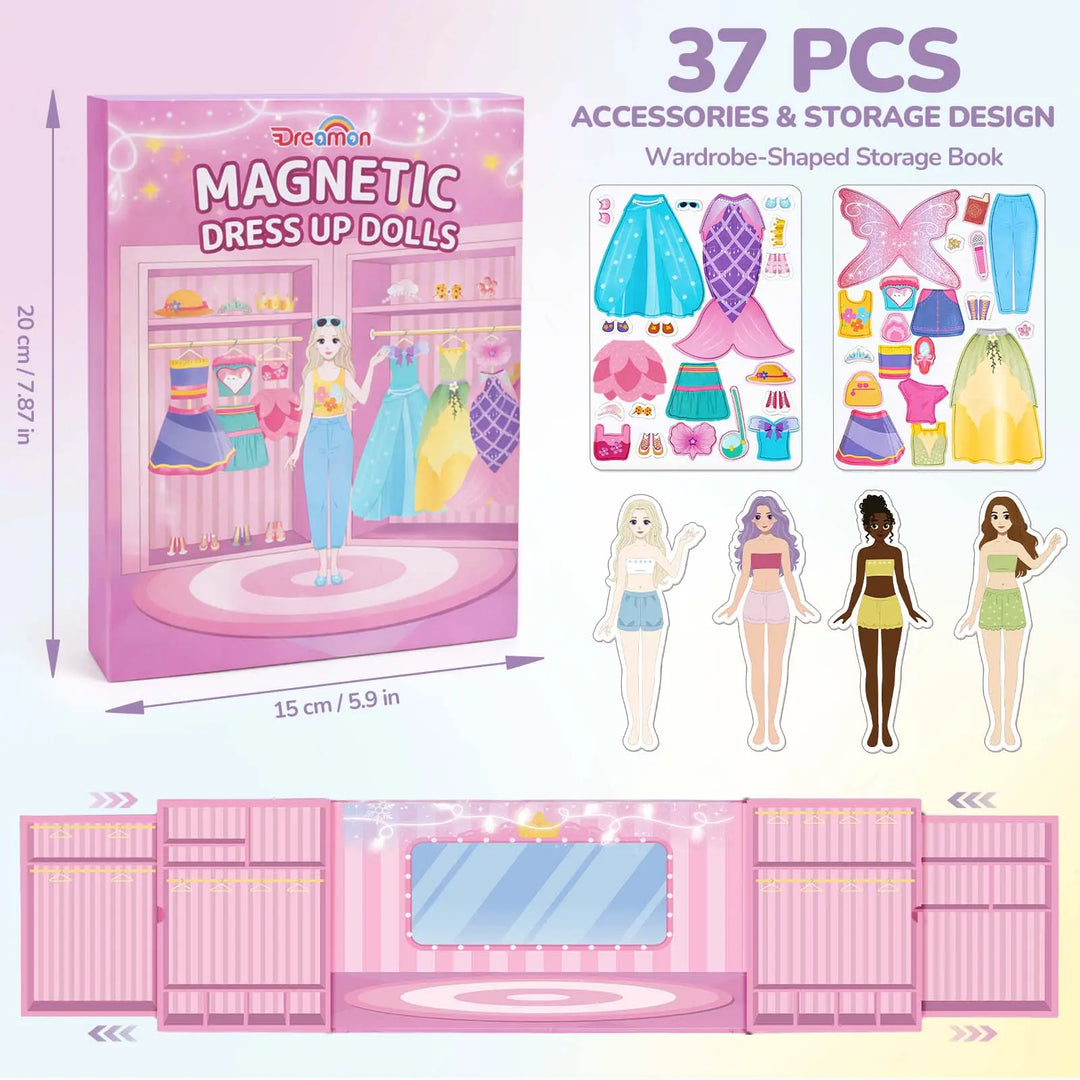 Magnetic Dress Up Dolls Set for Girls – 42PCS Princess &amp; Mermaid Kit 