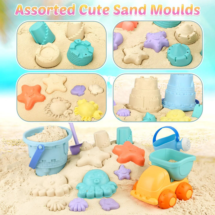 Beginner Sand Toys Set with Soft Tools and Fun Molds 