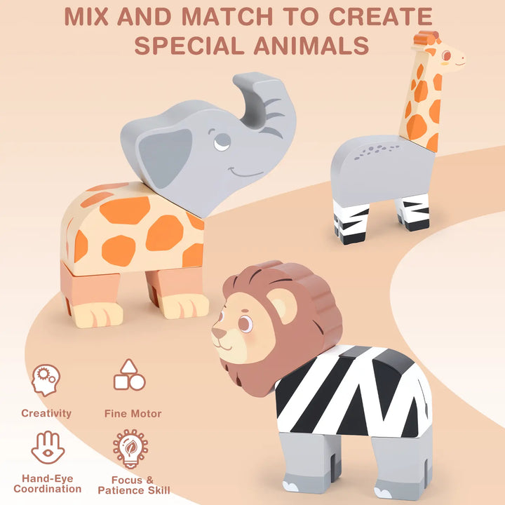 Magnetic mix and match animals toy for toddlers 