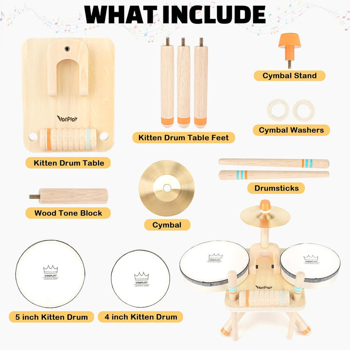 5-in-1 Drum and Music Set for Toddlers 3+