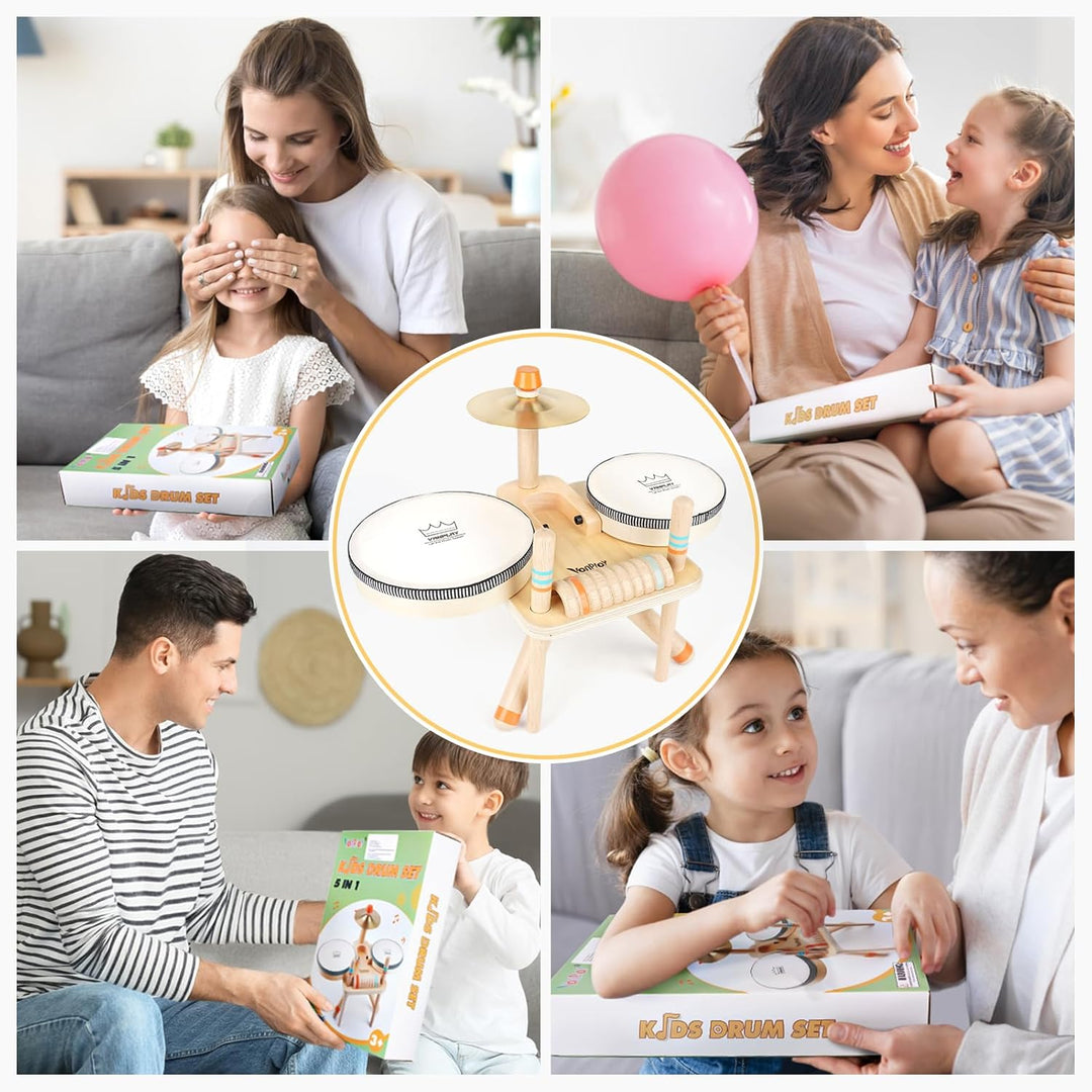 5-in-1 Drum and Music Set for Toddlers 3+